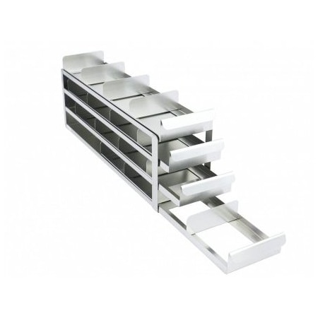 Crystal Technology Slide-Out Freezer Rack for Plastic Hinged Boxes 100 Tube Capacity x 2 inH, 4x4 array 247492